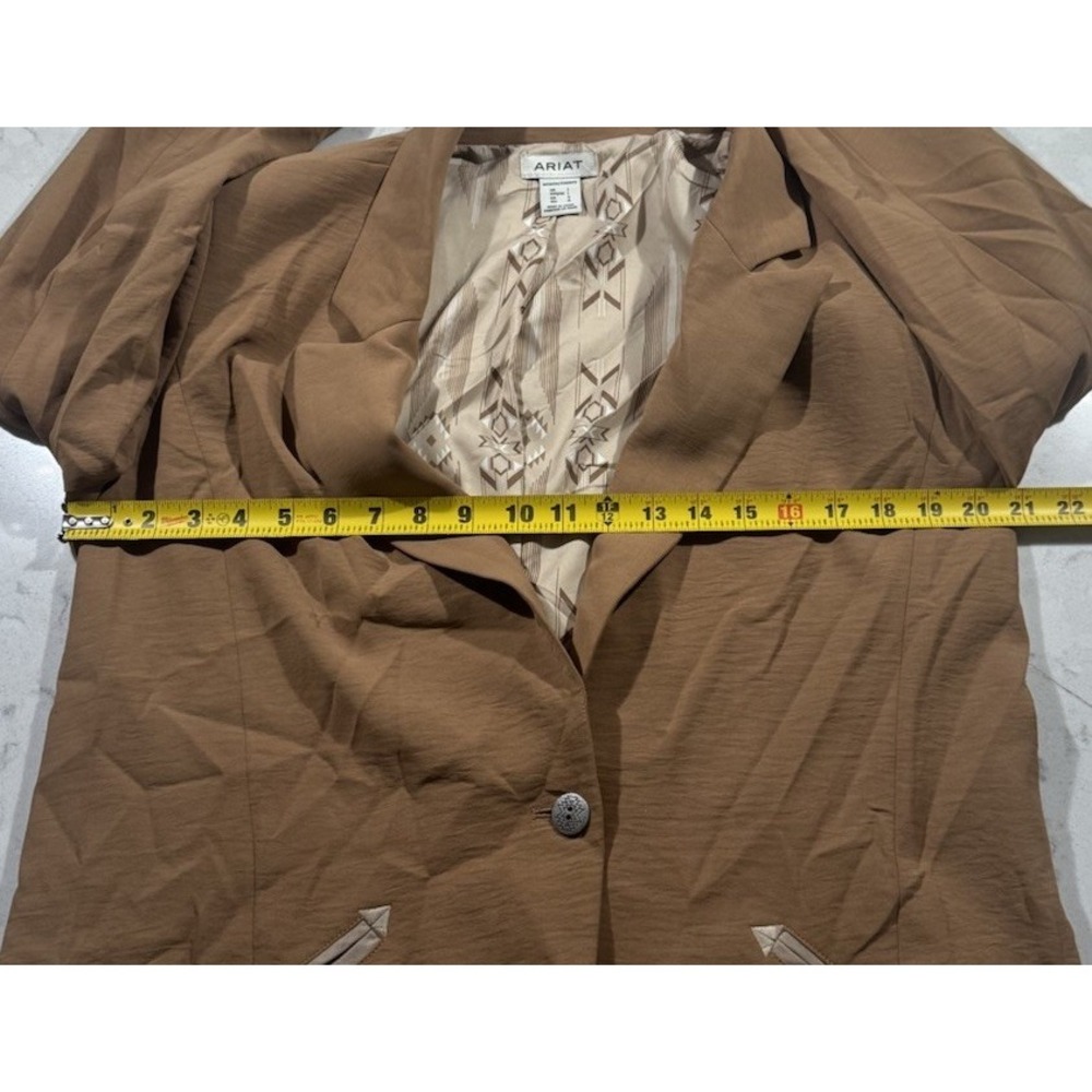 Ariat Trailblazer Blazer Jacket Women Large Camel Brown Western Aztec Cowgirl - Picture 6 of 8